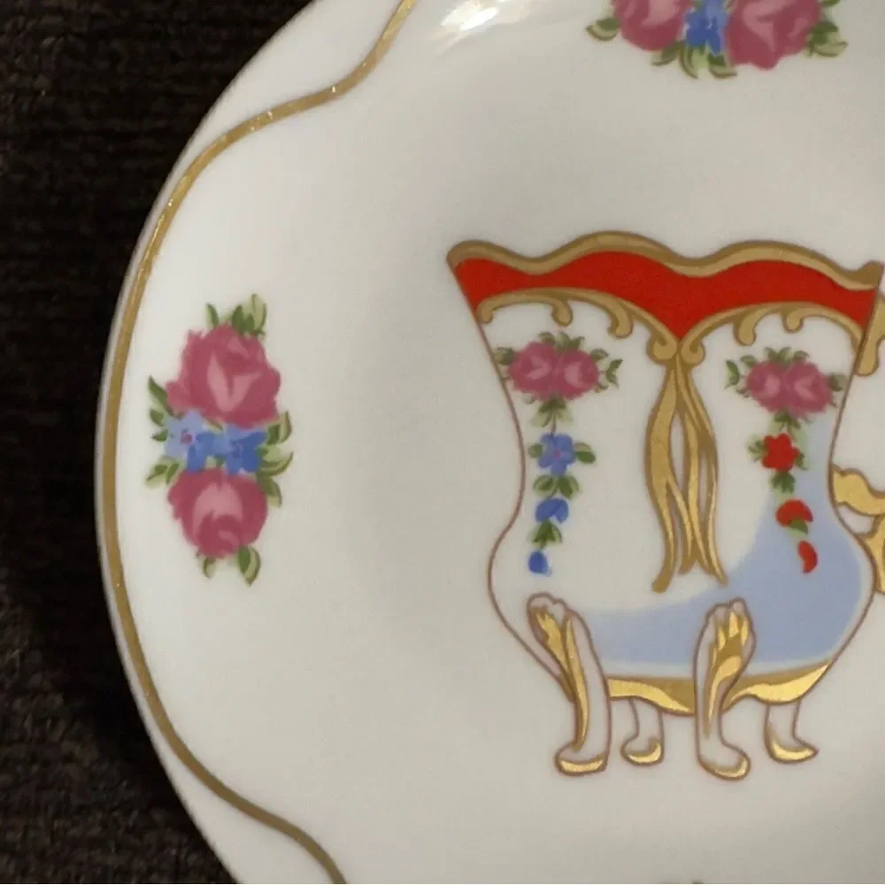 St. Martin Email de Limoges Decore a La Main a.f. Marino Floral Cup Print Saucer